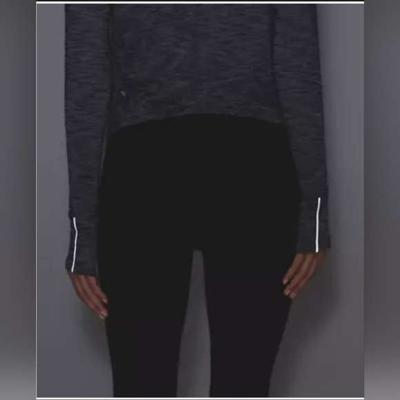 Lululemon On The Run Long Sleeve Heathered Grey Reflective No Tags Size Small - Picture 2 of 7